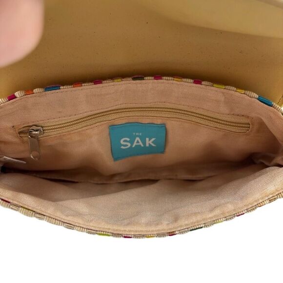 THE SAK Pastel Spring Bouquet Ribbon Basket Weave Clutch Purse - Picture 6 of 9